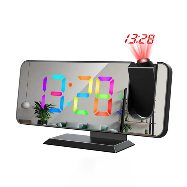 Verkkovirralla toimiva projektoriherätyskello peilillä