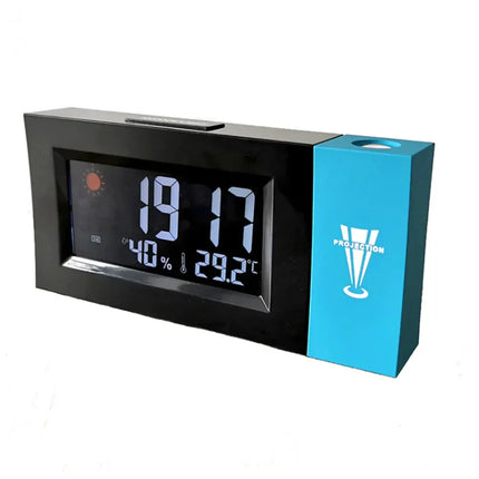 Projektoriherätyskello lämpötila- ja kosteusmittarilla