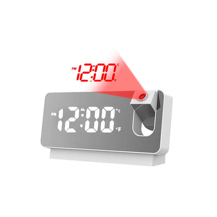 USB-projektoriherätyskello peilipinnalla ja väreillä