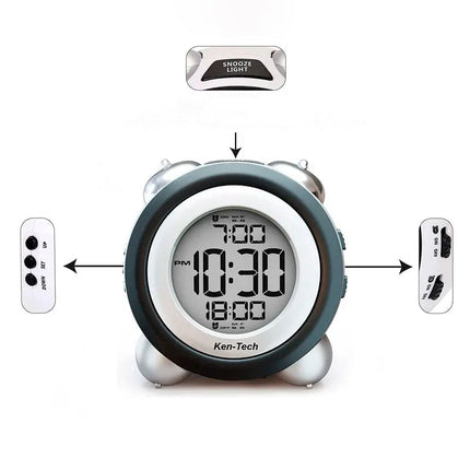 Kovaääninen herätyskello digitaalisella näytöllä