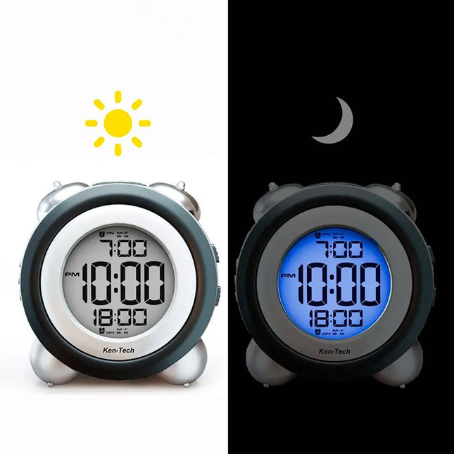 Kovaääninen herätyskello digitaalisella näytöllä