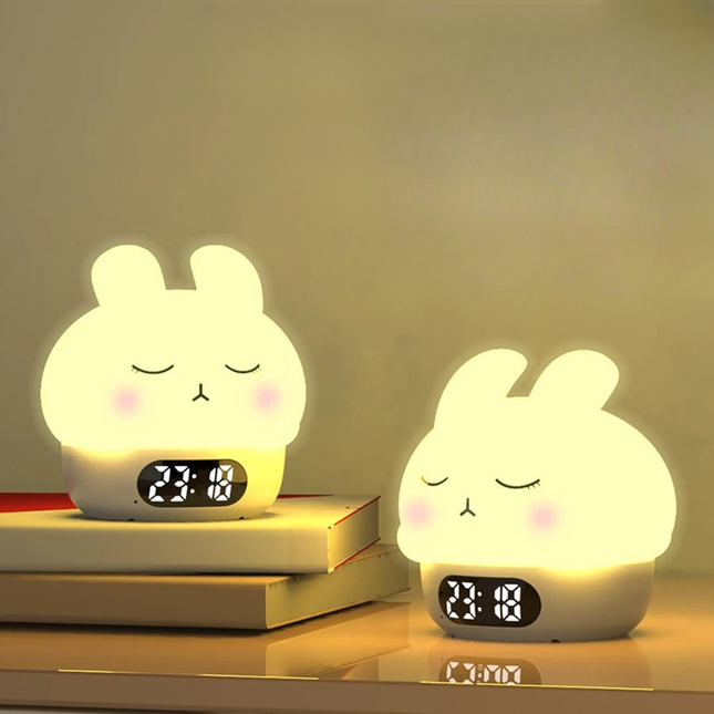 Suloinen pupu yövalo herätyskello vauvalle