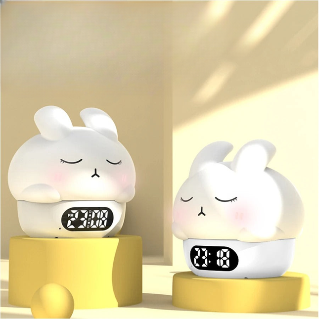 Suloinen pupu yövalo herätyskello vauvalle