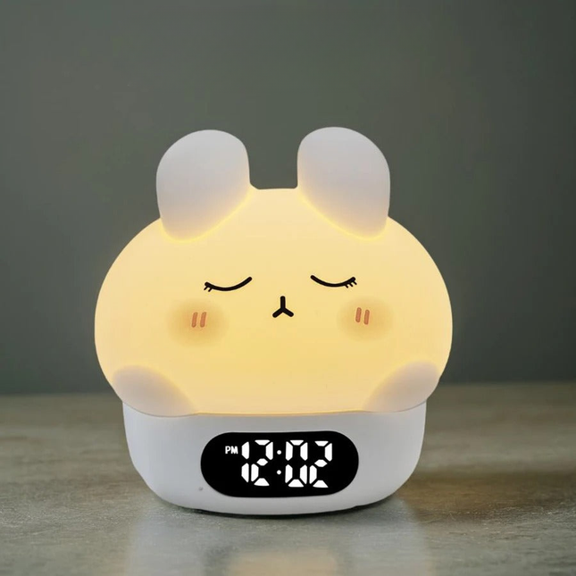 Suloinen pupu yövalo herätyskello vauvalle