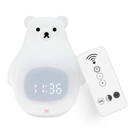 Karhunmuotoinen yövalo ja herätyskello