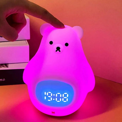 Karhunmuotoinen yövalo ja herätyskello
