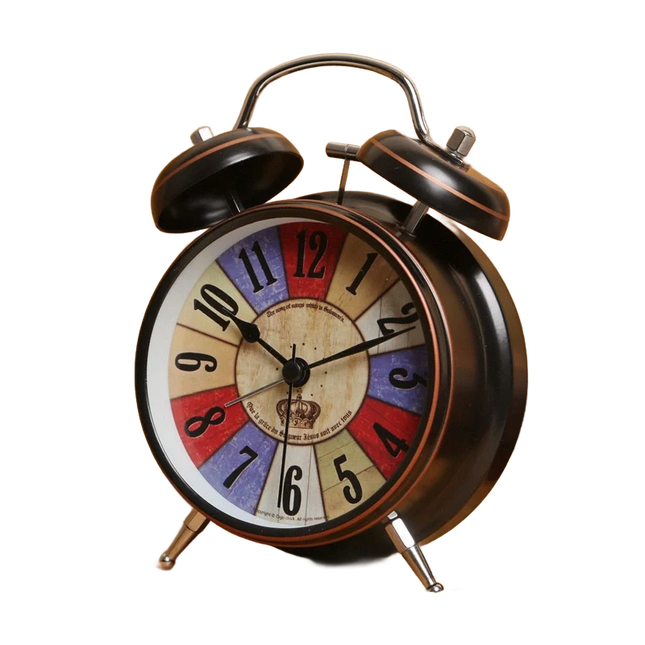 Retro herätyskello tuplakelloilla makuuhuoneeseen