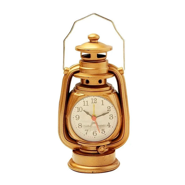 Vintage herätyskello öljylampun muodossa