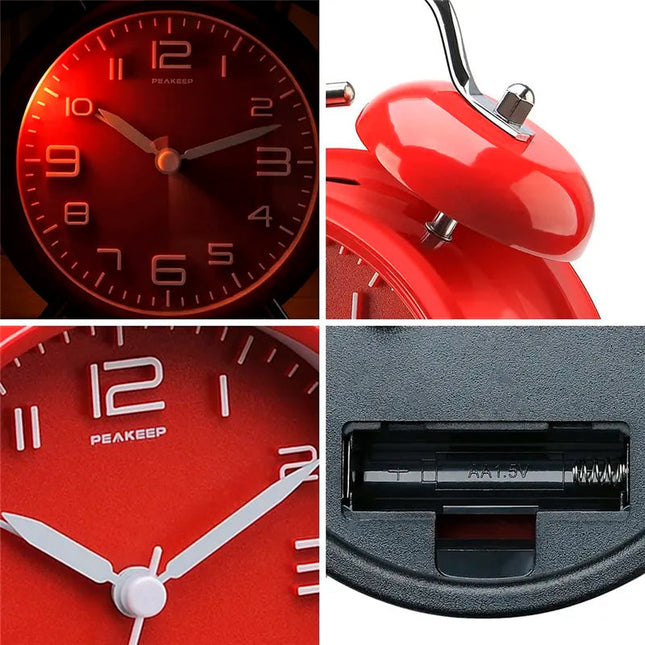 Punainen vintage kaksoiskello herätyskello